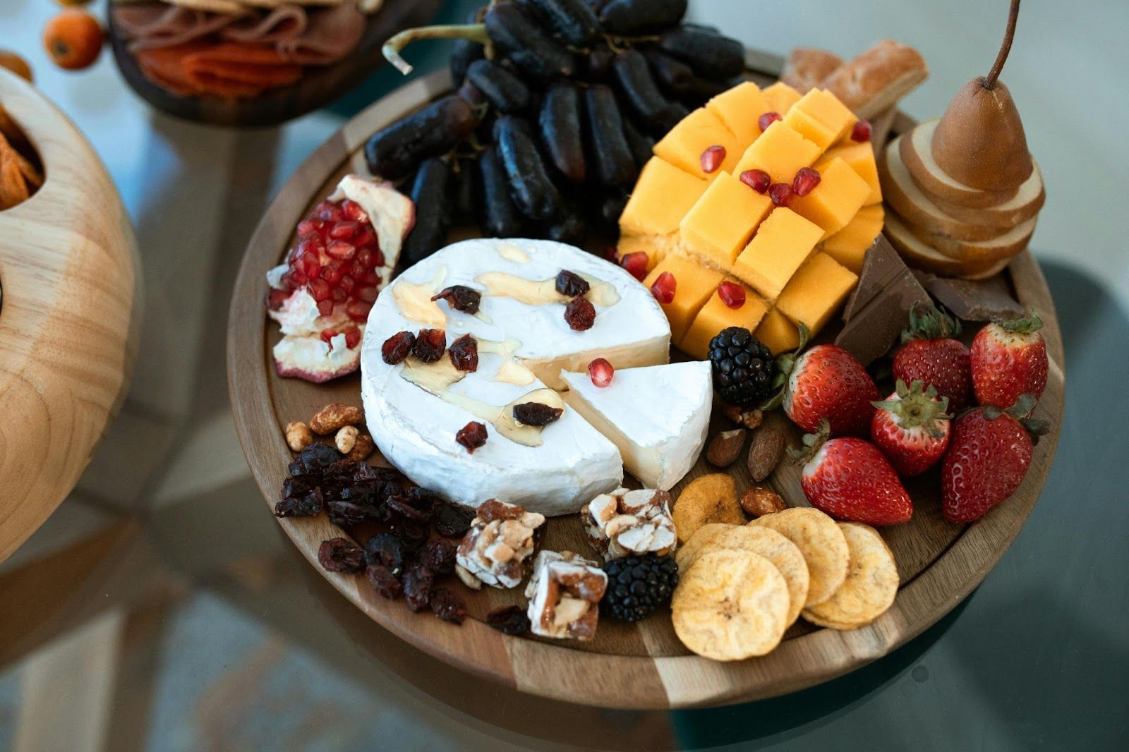 Artisan cheese and fruit board at Copia Vineyards